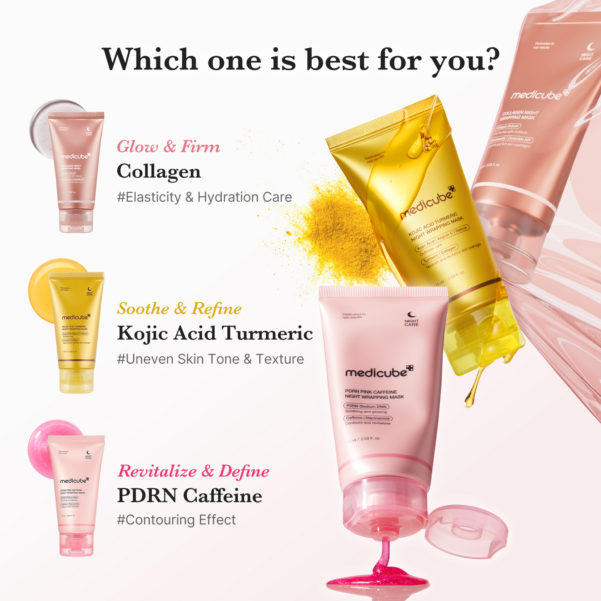 Masque enveloppant de nuit au curcuma à l'acide kojique